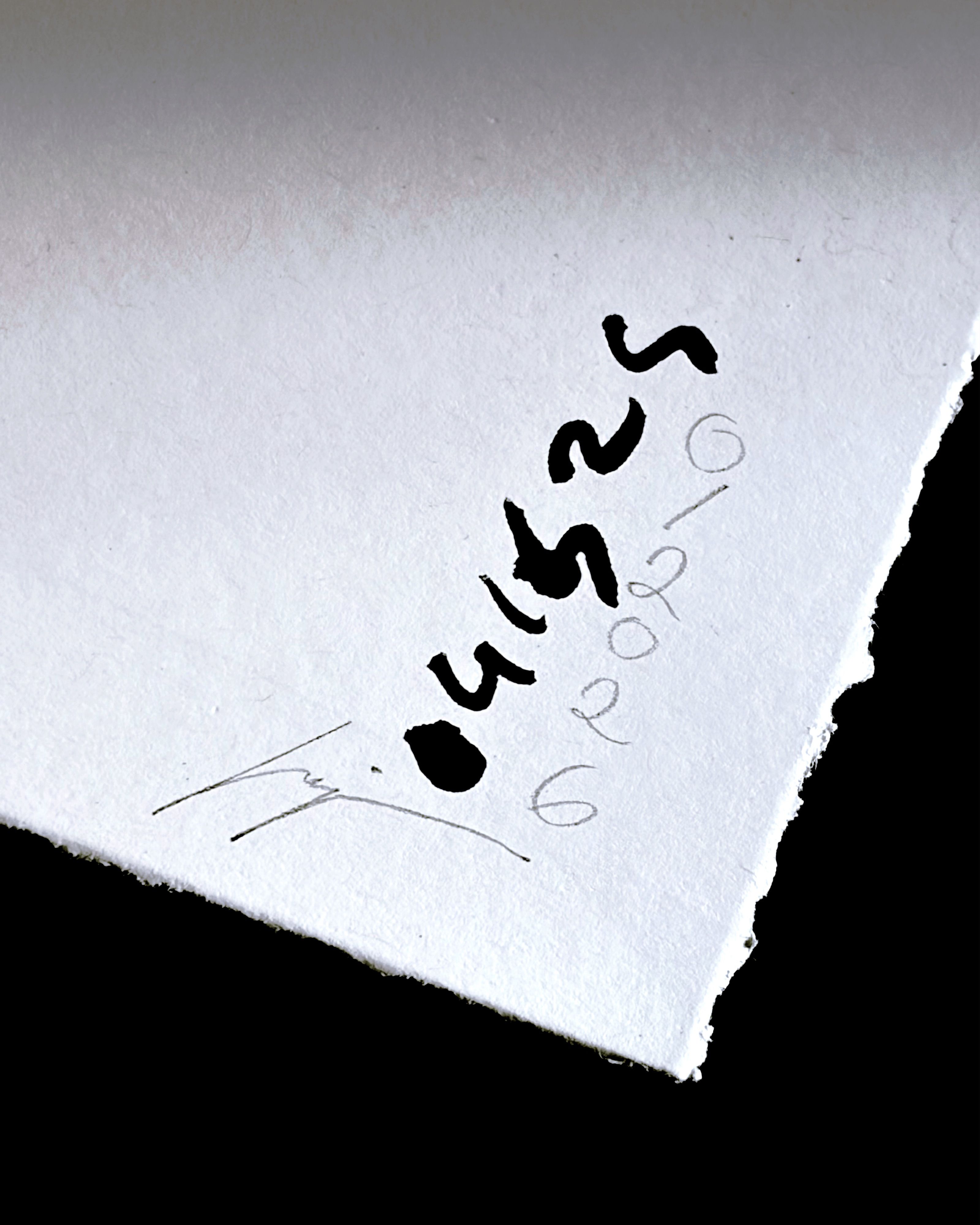 Close up of title and signature