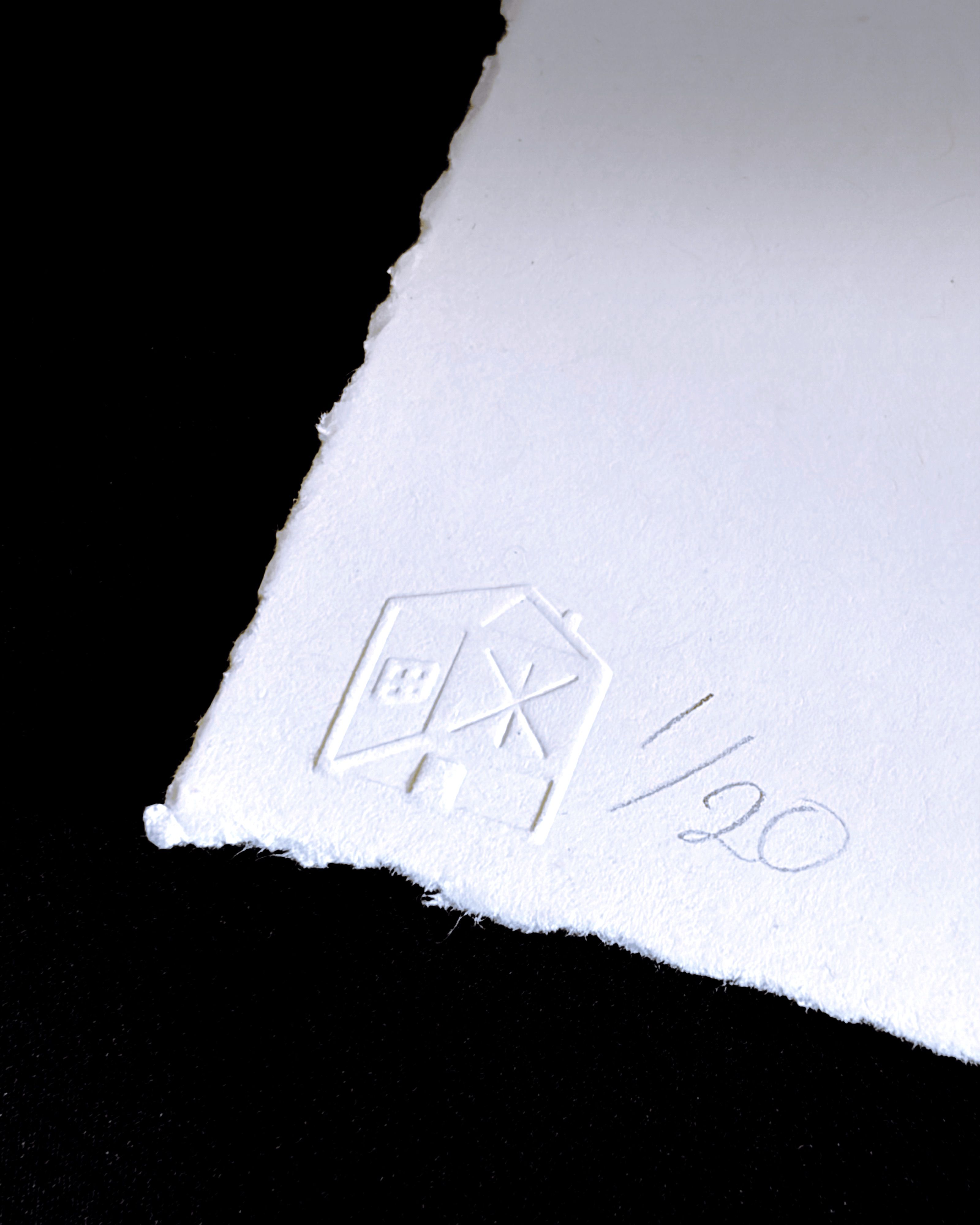 Close up of stamp and edition